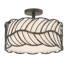 Golden Canada 4501-3SF ABI - Wry Lighting Simbolo 3-light Semi-Flush Mount in Antique Black Iron